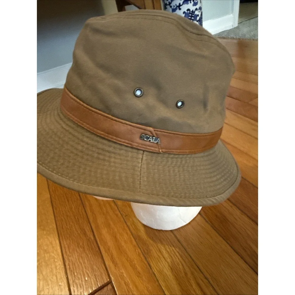 SCALA Dorfman Pacific DPC Hat Fedora Hunting Canvas Brown Handmade Size M Cap
